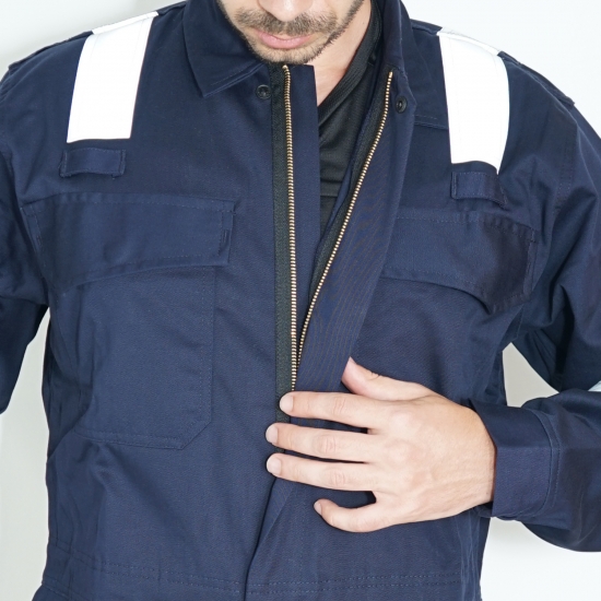 Flame-Retardant & Anti-Static Coverall with Reflective Strips 260g/m² - FOR WEAR