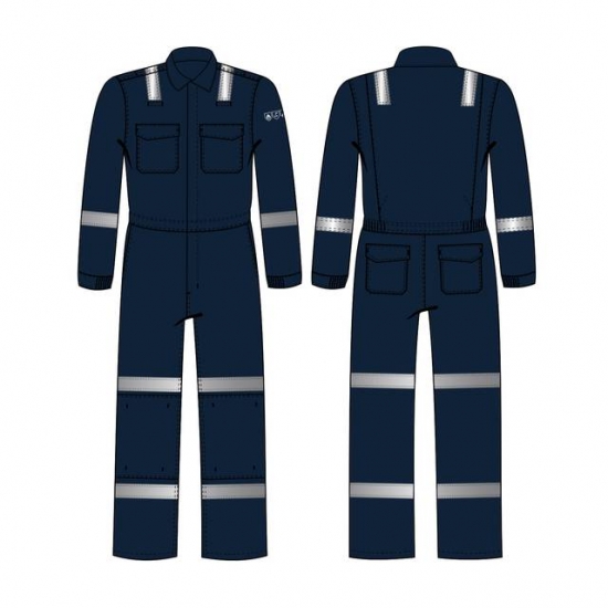 Flame-Retardant & Anti-Static Coverall with Reflective Strips 260g/m² - FOR WEAR